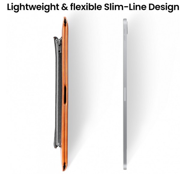 Чехол Tomtoc для планшета до 11 дюймов Sleek Tablet Sleeve H16, серый с коричневым