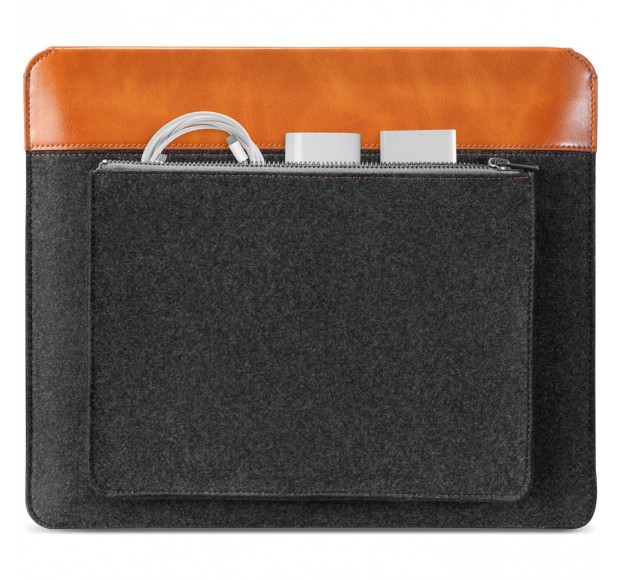 Чехол Tomtoc для планшета до 11 дюймов Sleek Tablet Sleeve H16, серый с коричневым