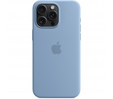 Silicone Case with MagSafe for iPhone 15 Pro Max - Winter Blue