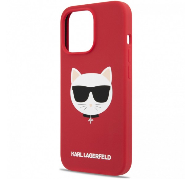Чехол Karl Lagerfeld для iPhone 13 Pro Liquid silicone Choupette Hard Red (MagSafe)