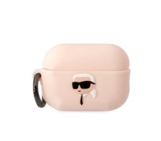 Lagerfeld для Airpods Pro 2 чехол Silicone case with ring NFT 3D Karl Pink