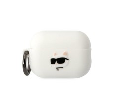 Lagerfeld для Airpods Pro 2 чехол Silicone case with ring NFT 3D Choupette White