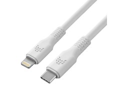 Зарядный кабель Rocket Flex оплётка TPE USB-C/Lightning 1 м, цвет: белый