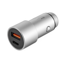Автомобильное зарядное устройство uBear USB-C (PD) и USB A (QC 3.0), цвет: серый