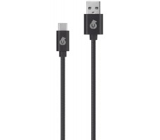 Ubear кабель зарядный USB-C USB-A в стальной оплетке , Черный