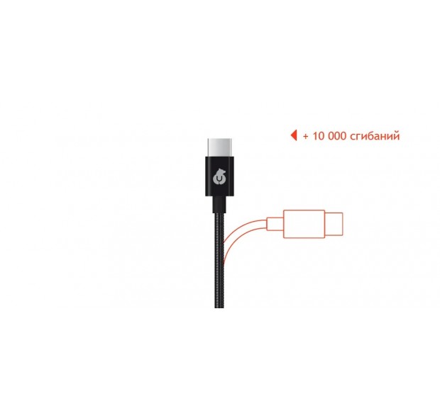 кабель зарядный Force Metal USB-C Lightning 1,2 м, чёрный