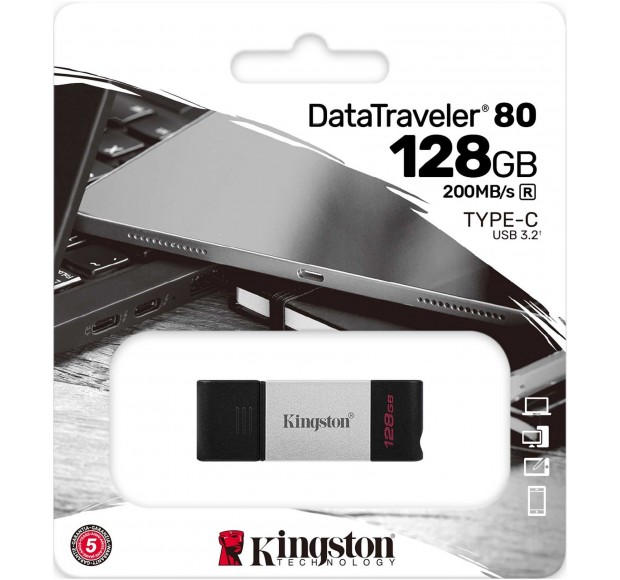 USB-C Flash накопитель Kingston DataTraveler 80 128GB