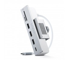 USB-C-концентратор Satechi Aluminum USB-C Clamp Hub для 24" iMac - Silver. Цвет серый космос.