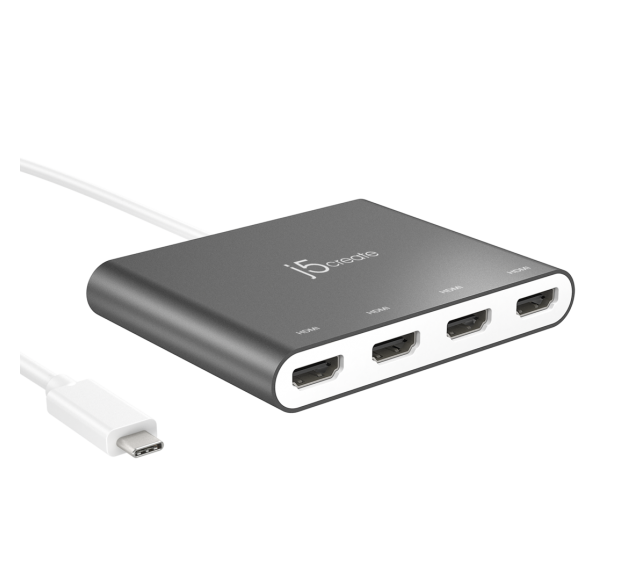 Адаптер j5create USB-C на 4 порта HDMI с приложением для Windows