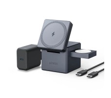 Беспроводное зарядное устройство ANKER Cube with MagSafe 3in1 Black