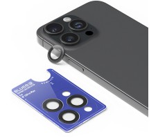 Стекло BlueO для iPhone 15 Pro Max Camera Lens SAPPHIRE metal armored 3 шт. Black Titan (+install)