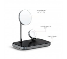 Satechi Magnetic 3-in-1 Wireless Charging Stand. Цвет: Серый космос.