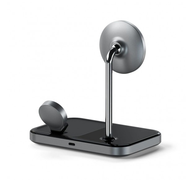 Satechi Magnetic 3-in-1 Wireless Charging Stand. Цвет: Серый космос.