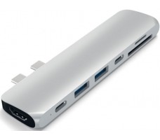 USB-хаб Satechi Aluminum Pro Hub для Macbook Pro (USB-C). Цвет серебряный.