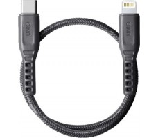 Кабель Uniq Flex strain relief USB-C - Lightning MFI Grey 30cm